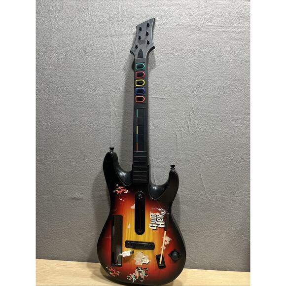 Nintendo Wii Guitar Hero World Tour + Stickers Sunburst Guitar Red Octane Tested - Picture 2 of 7